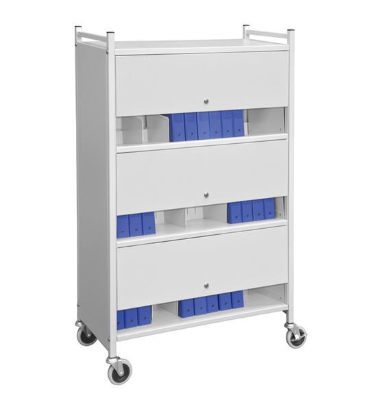 Locking 4 Shelf Chart Cart Cabinet | Medical File Storage | Beauvais Medical Equipments
