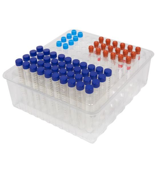 Tube Rack for High Capacity Specimen Transport – Clear PETG (3 Pack)